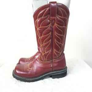 John Fluevog Red Flame Cowboy Boot Red 6.5